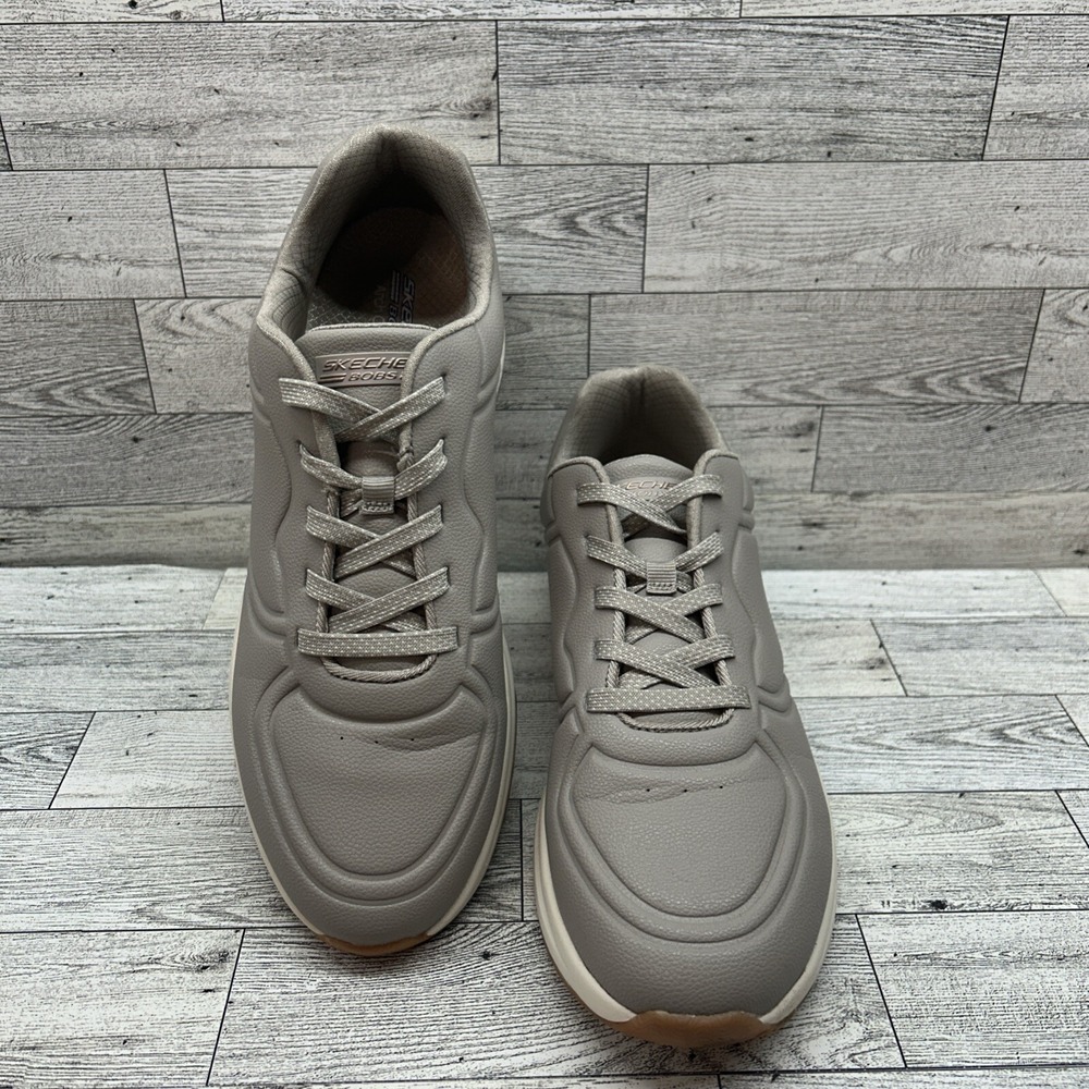 Skechers Bobs Arch Comfort Walking Shoes Sneakers 117560 Tan Taupe